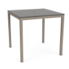 42-inch Coastal square commercial patio bar table with Satin Amber aluminum frame and Grey MGP tabletop