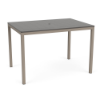 42 x 60 Coastal rectangular commercial patio bar table with Satin Amber aluminum frame and Grey MGP tabletop