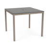 48-inch Coastal square commercial patio bar table with Satin Amber aluminum frame and Grey MGP tabletop