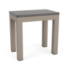 12 x 18 Coastal rectangular commercial patio side table with Satin Amber aluminum frame and Grey MGP tabletop