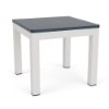 20-inch Coastal square commercial patio side table with Sky White aluminum frame and Navy MGP tabletop