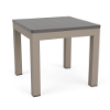 20-inch Coastal square commercial patio side table with Satin Amber aluminum frame and Grey MGP tabletop