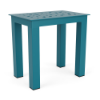 12 x 18 Coastal rectangular aluminum commercial patio side table in Metallica Lagoon with decorative Bubble pattern tabletop