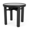 20" Solstice round solar patio side table with Starlight Black aluminum frame and integrated solar tabletop