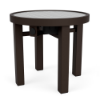 20" Solstice round solar patio side table with Coffee Bean aluminum frame and integrated solar tabletop