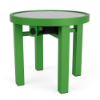 20" Solstice round solar patio side table with Lime Green aluminum frame and integrated solar tabletop