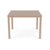 42" Coastal square aluminum patio dining table in Textured Antique Beige with solid tabletop and center umbrella hole