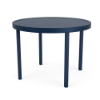 20" Urban round aluminum commercial patio side table in Deep Blue Metallic with smooth solid tabletop