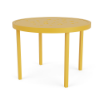 20" Urban round aluminum commercial patio side table in Yellow with bubble-pattern perforated tabletop