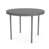 20" Sundance Straight round commercial aluminum patio side table with Slate Grey finish, straight legs, and Cube pattern tabletop