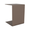 18" Urban Pointe square commercial aluminum patio side table with contemporary C-shaped frame in Textured Espresso finish