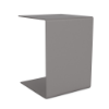 18" Urban Pointe square commercial aluminum patio side table with modern C-shaped design in Titanium Gray finish