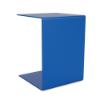 18" Urban Pointe square commercial aluminum patio side table with space-saving C-shaped design in Marina blue finish