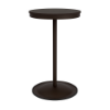 24" round bistro commercial bar table with Coffee Bean pedestal base and Northeastern Walnut slatted MGP tabletop