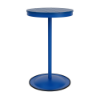 24" round bistro commercial bar table with Marina pedestal base and Royal Blue slatted MGP tabletop