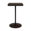24" square bistro commercial bar table with Coffee Bean pedestal base and Northeastern Walnut slatted MGP tabletop