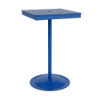 24" square bistro commercial bar table with Marina pedestal base and Royal Blue slatted MGP tabletop