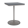 30" square bistro commercial bar table with Platinum pedestal base and Navy slatted MGP tabletop