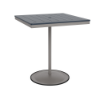36" square bistro commercial bar table with Starlight Black pedestal base and White slatted MGP tabletop