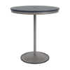 36" round bistro commercial bar table with Platinum pedestal base and Navy slatted MGP tabletop