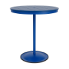 36" round bistro commercial bar table with Marina pedestal base and Royal Blue slatted MGP tabletop