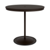 42" round bistro commercial bar table with Coffee Bean pedestal base and Northeastern Walnut slatted MGP tabletop