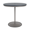 42" round bistro commercial bar table with Platinum pedestal base and Navy slatted MGP tabletop