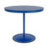 48" round bistro commercial bar table with Marina pedestal base and Royal Blue slatted MGP tabletop