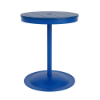 24" round bistro commercial dining table with Marina pedestal base and Royal Blue slatted MGP tabletop