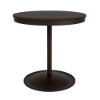 30" round bistro commercial dining table with Coffee Bean pedestal base and Northeastern Walnut slatted MGP tabletop