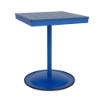 24" square bistro commercial dining table with Marina pedestal base and Royal Blue slatted MGP tabletop