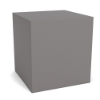 16" square commercial side table in Titanium Gray with a solid metal cube design and flat tabletop