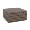 36" rectangular pattern cut-out commercial coffee table in Textured Espresso with rows of square cube-style cutouts