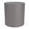 18" cylinder pattern cut-out commercial side table in Titanium Gray with solid sides and a smooth round top