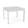 24" Skyline square aluminum commercial patio side table in Sky White with a clean solid tabletop and four straight legs