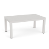 25" x 40" Skyline rectangular aluminum commercial patio coffee table in Sky White with a clean solid tabletop