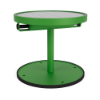20" Solstice pedestal round commercial solar patio side table in Lime Green with integrated solar panel, center pedestal, and circular base