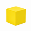 14" Cube fiberglass commercial side table in a bright yellow finish with rounded corners and a smooth square top